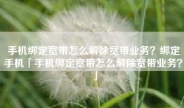 手机绑定宽带怎么解除宽带业务？绑定手机「手机绑定宽带怎么解除宽带业务？」