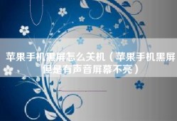 苹果手机黑屏怎么关机（苹果手机黑屏但是有声音屏幕不亮）