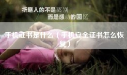 手机证书是什么（手机安全证书怎么恢复）